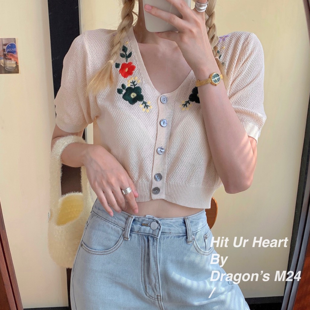 Áo Len Tay Ngắn Cổ Chữ V Thời Trang Quyến Rũ Dành Cho Nữ | BigBuy360 - bigbuy360.vn