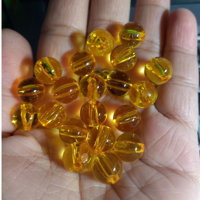 10/25/50gam hạt nhựa tròn màu vàng đậm 10mm