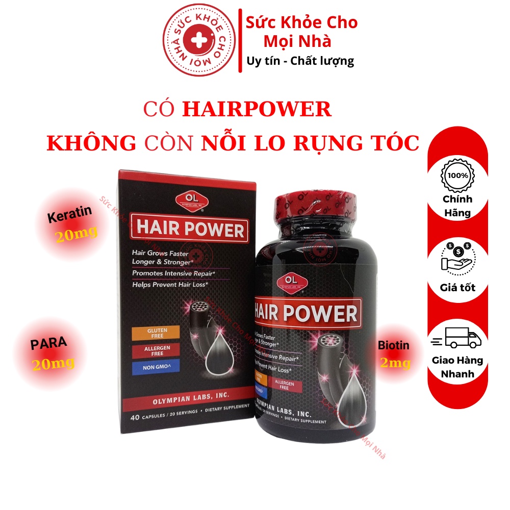 Viên Uống Giúp Giảm Gãy Rụng, Kích Thích Tóc Mọc Hiệu Quả Olympian Labs Hair Power