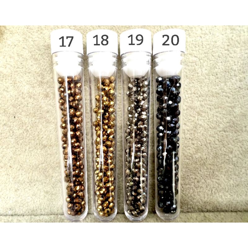 Ống 120 viên pha lê bánh cam 3mm _ nguyên liệu handmade