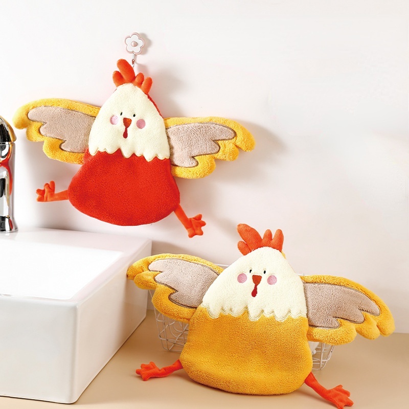 Khăn Lau Tay Vải Lông Cừu San Hô Mềm Mại Thấm Hút Nước Nhanh Khô Có Móc Treo Dành Cho Nhà Bếp Phòng Tắm