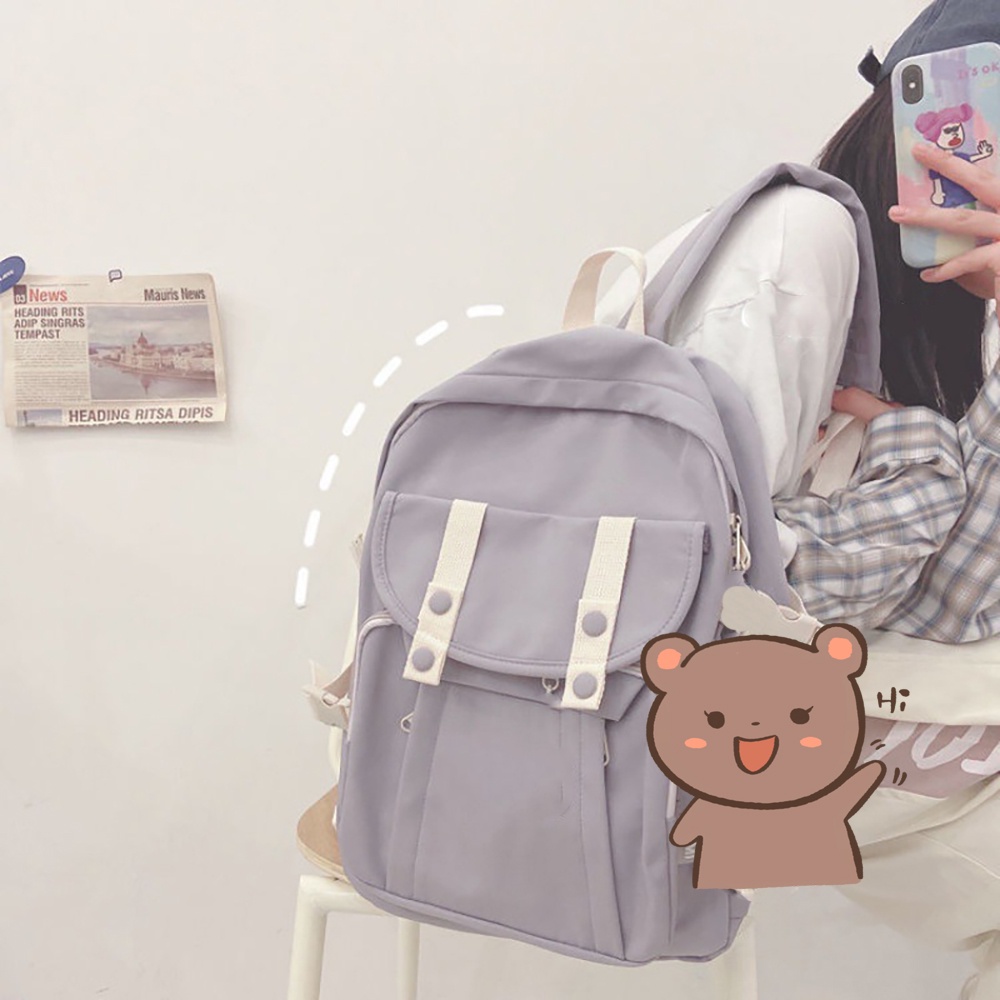 🎈Hàng giao ngay🎈Ba Lô Đi Học Đựng laptop 14 inch Màu Sắc Macaron Phong Cách Hàn Quốc Cho Nữ