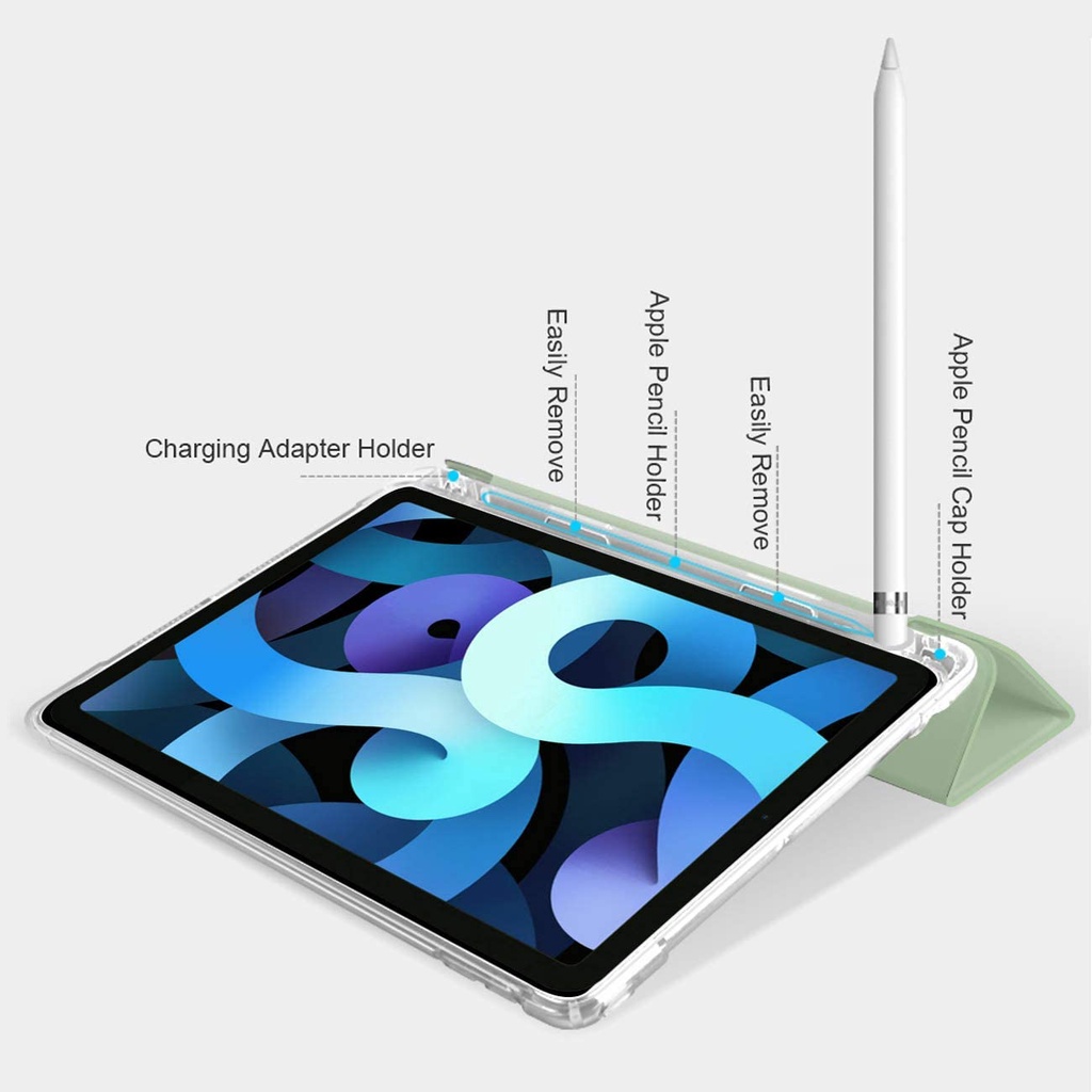 Ốp Bao Da Máy Tính Bảng Thông Minh Có Ngăn Đựng Bút Cho Ipad 2021 10.2 2020 2019 2018 9.7 Mini 5 Pro 11 10.5 Air 3 4 10.9 8th 7th 6th Giá Đỡ
