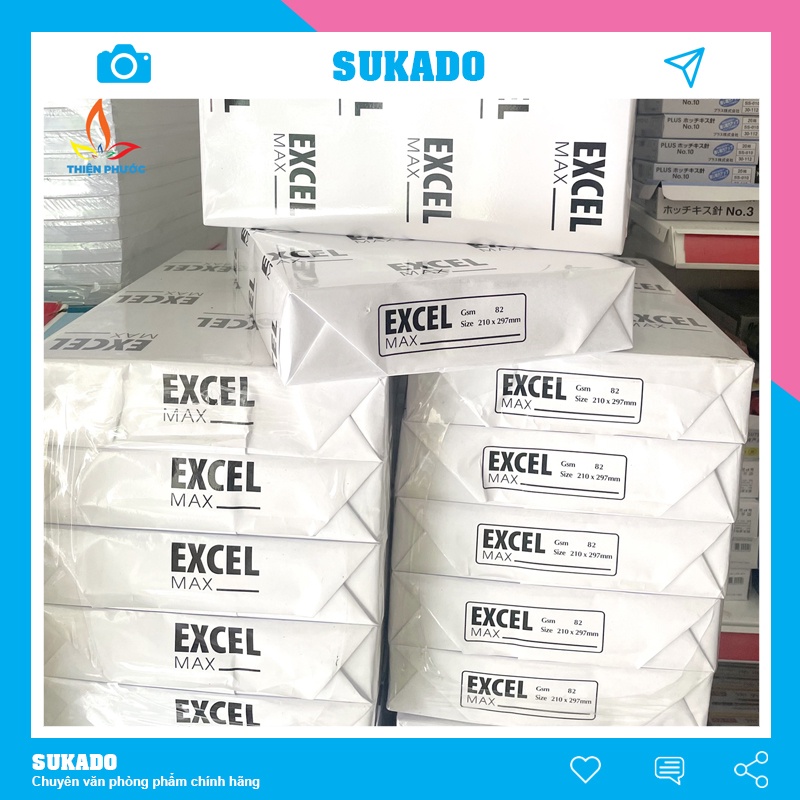 Giấy A4 Excel 80gsm dày 500 tờ Giấy gói không dập góc SUKADO GECA4