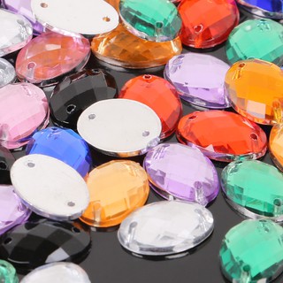 Set 50 hạt đá 2 lỗ hình Oval 10*14mm