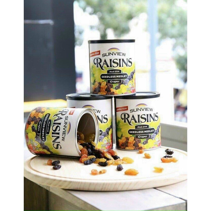 Nho khô Mỹ không hạt Raisin hộp 425g