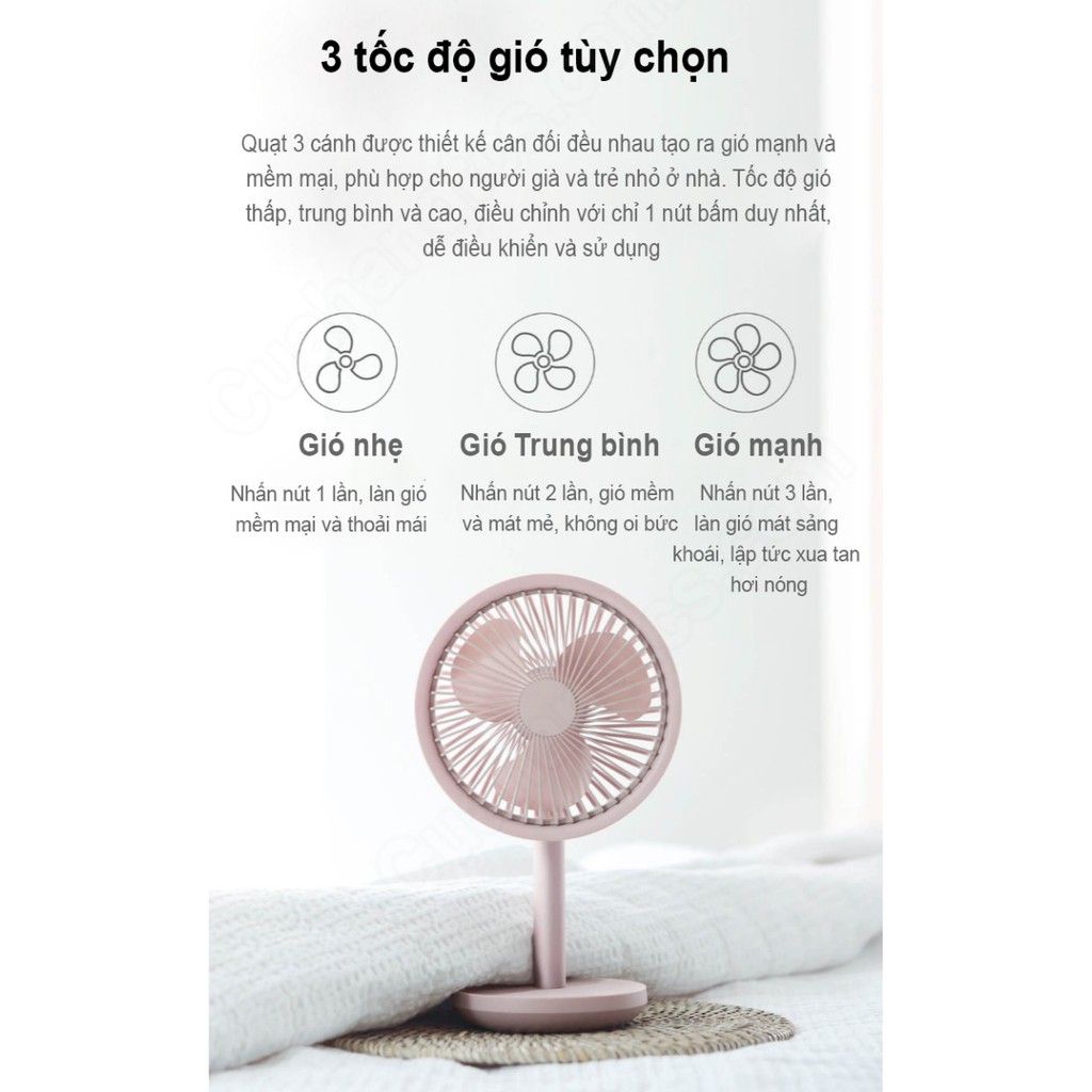 Quạt để bàn tích điện Xiaomi Solove F5 pin 4000mAh