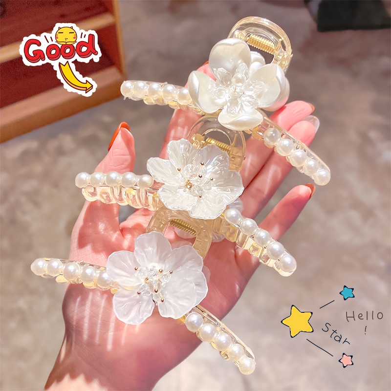 Kẹp Tóc Hình Hoa Đính Ngọc Trai Thời Trang Hàn Quốc Cho Nữ