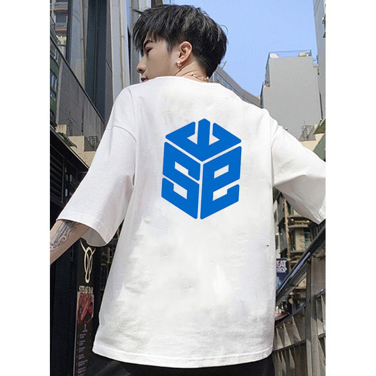 Áo thun unisex form rộng logo phong cách cá tính vải dày mịn 2020T2436