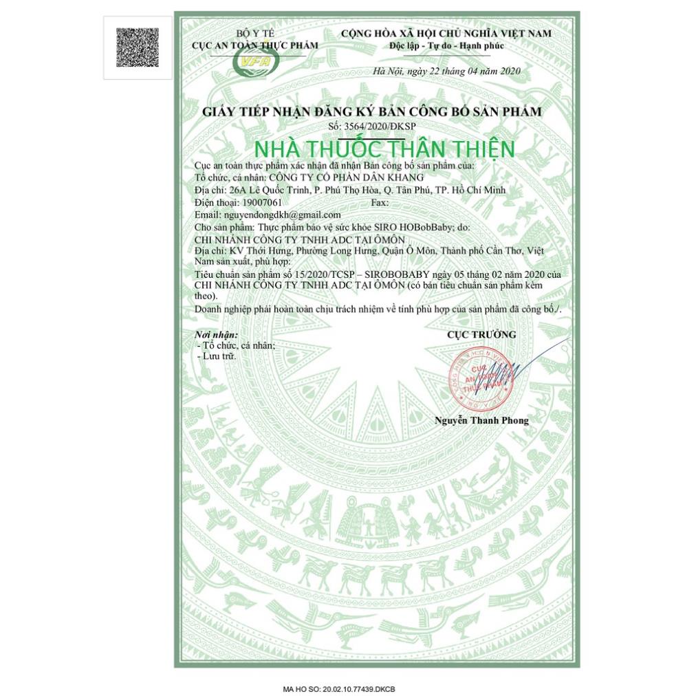 SIRO HO BOBBABY – Hỗ trợ giảm ho khan, ho lâu ngày do viêm họng, viêm phế quản (Hộp 30 gói)