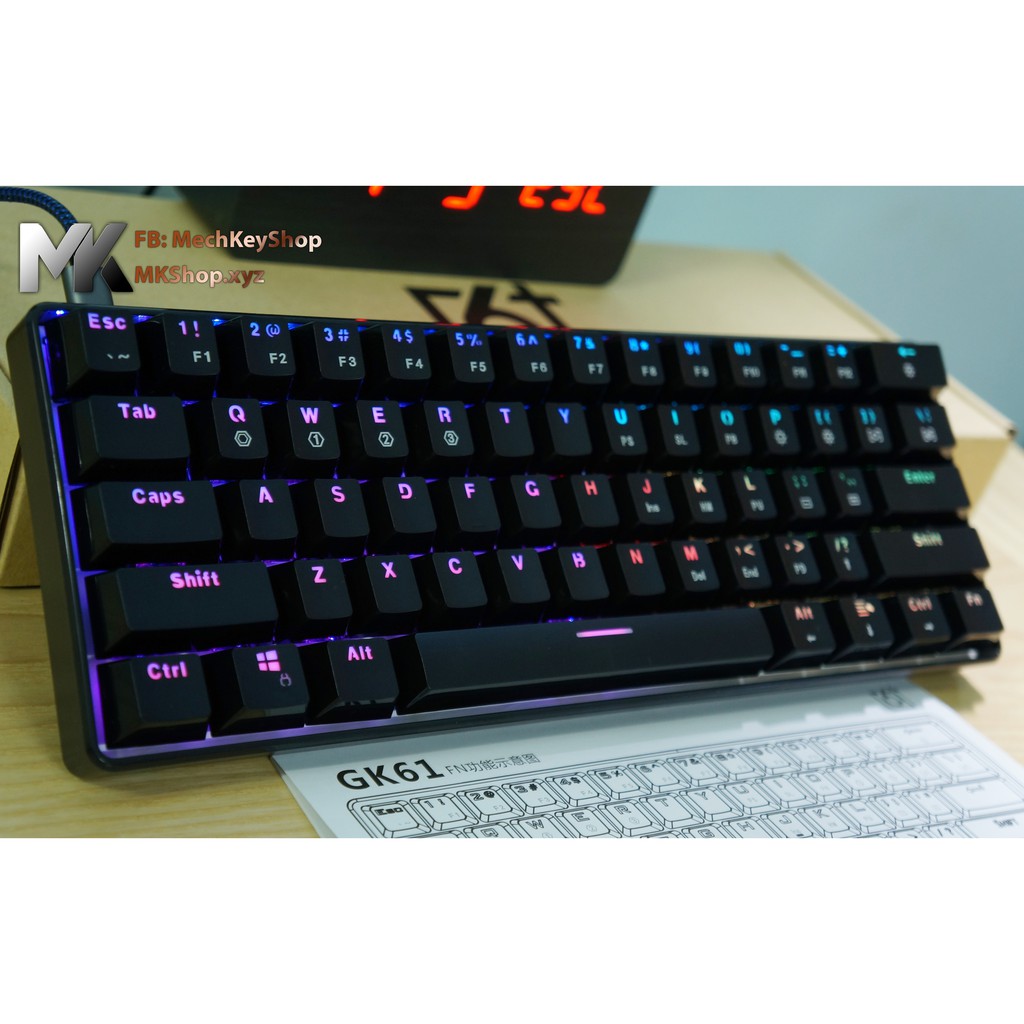 [Mã ELMSHX hoàn 8% xu đơn 500K] Bàn phím cơ GK61 - RGB, Gateron switch quang học | BigBuy360 - bigbuy360.vn