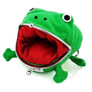 Ví đựng tiền xu mini bằng vải bông hình ếch con dễ thương