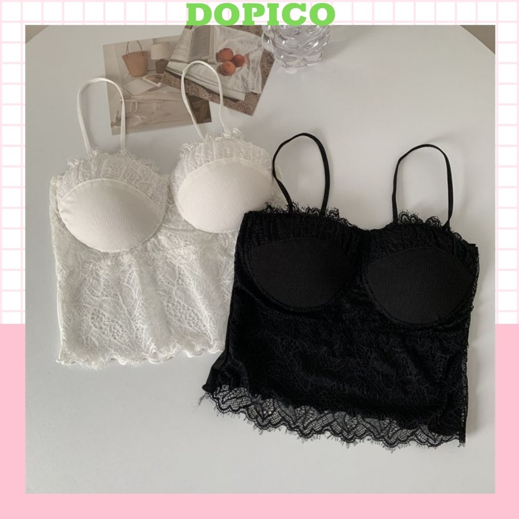 Áo bra nữ 2 dây ren sexy gợi cảm đệm mút mỏng nâng ngực họa tiết hoa quyến rũ DOPICO B2206
