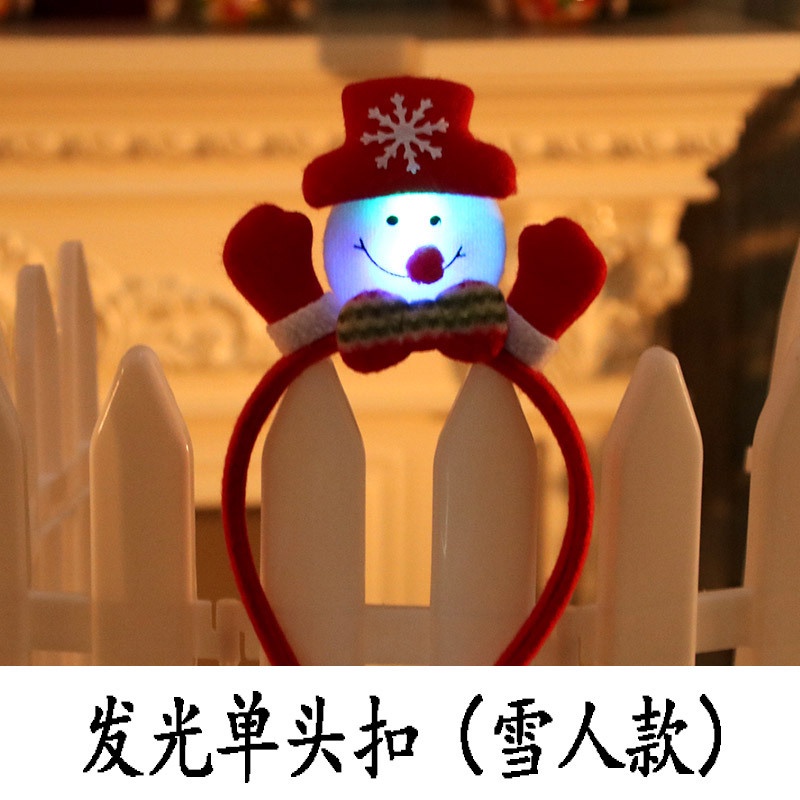 Băng Đô Cài Tóc Hình Ông Già Noel / Người Tuyết / Gấu Tuần Lộc Có Đèn LED Phát Sáng Dành Cho Trẻ Em Dịp Giáng Sinh Năm Mới