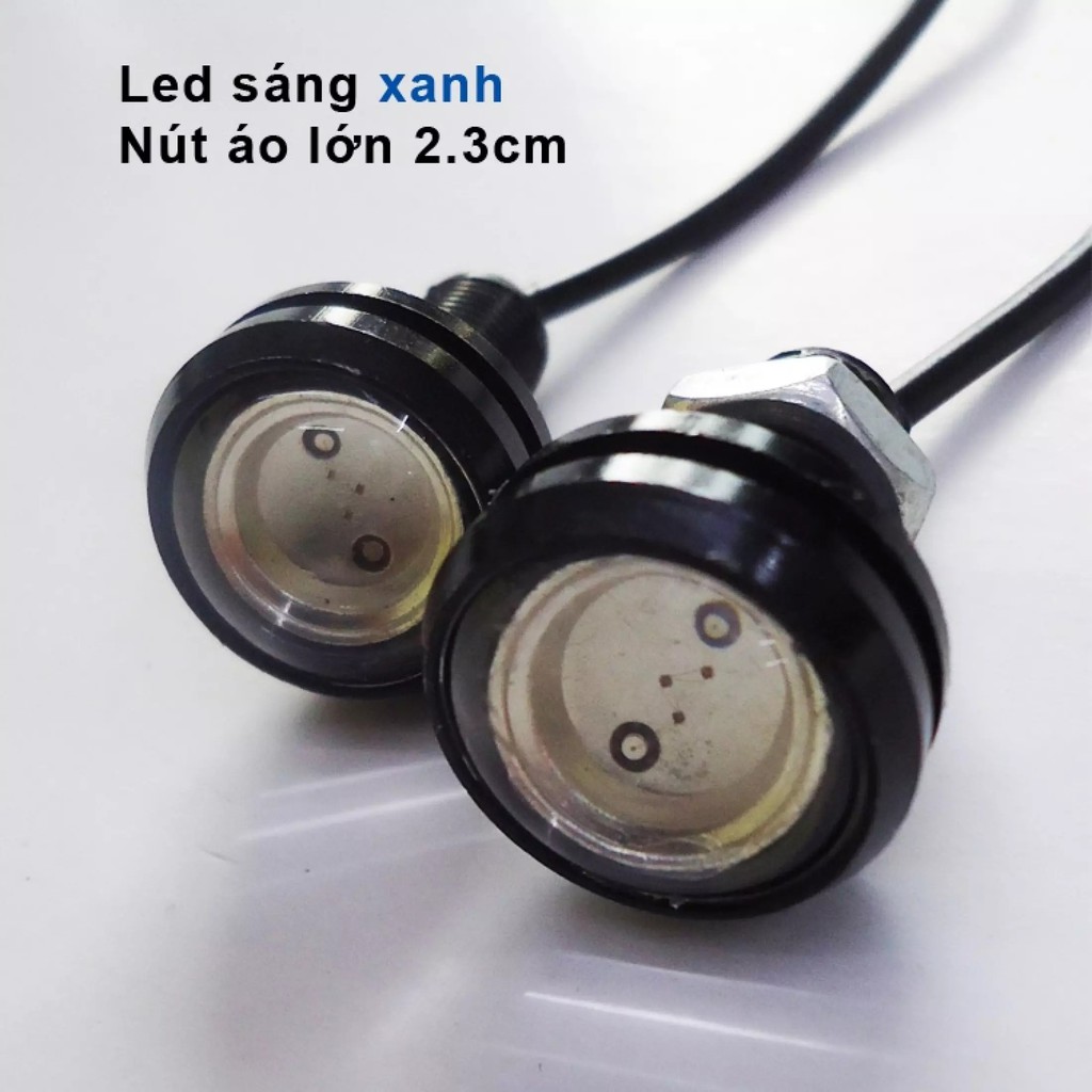 Bộ 2 đèn led nút áo xi nhan xe máy-ánh sáng xanh dương