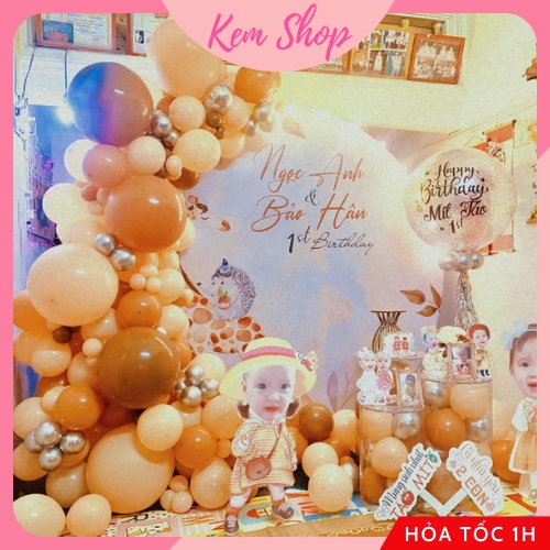Backdrop phông bạt Hiflex thiết kế miễn phí theo yêu cầu Kem Shop trang trí sinh nhật, cưới hỏi, sự kiện - Kemshop K292