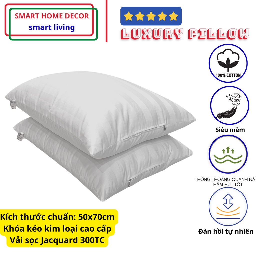 Ruột gối nằm lông vũ nhân tạo Microfiber, gối massage siêu mềm, chuẩn khách sạn 5 sao, giá dùng thử hấp dẫn