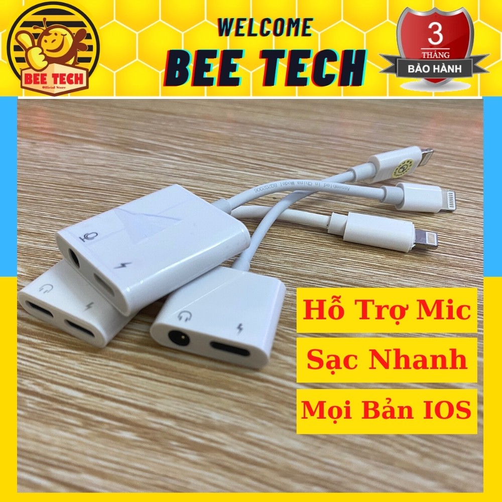 Jack chia cổng iPhone, giắc chuyển đổi vừa sạc vừa đeo tai nghe cho iPhone sử dụng IC zin Apple - Beetech