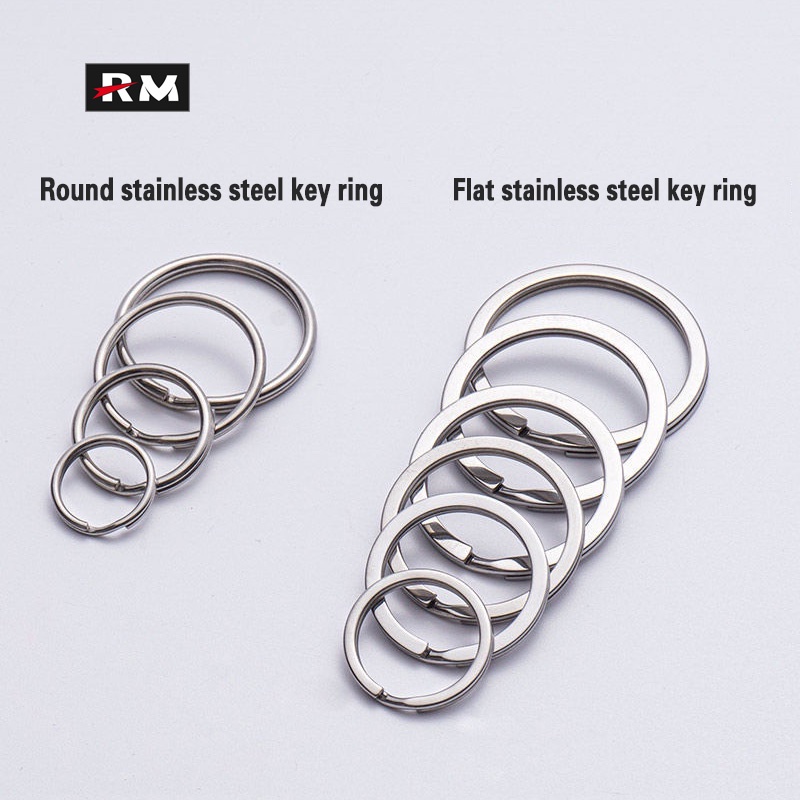 Set 10/20 Vòng Móc Chìa Khóa Bằng Thép Không Gỉ 304 Đường Kính 12Mm-38mm