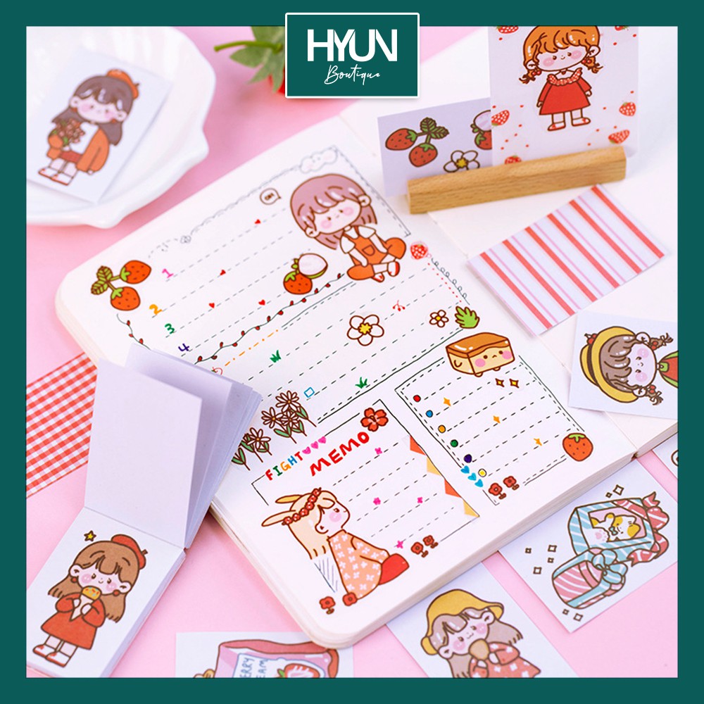 Sticker dán cute trang trí 50 tờ Small Meatball Sticker trang trí sổ tay HYUN BOUTIQUE