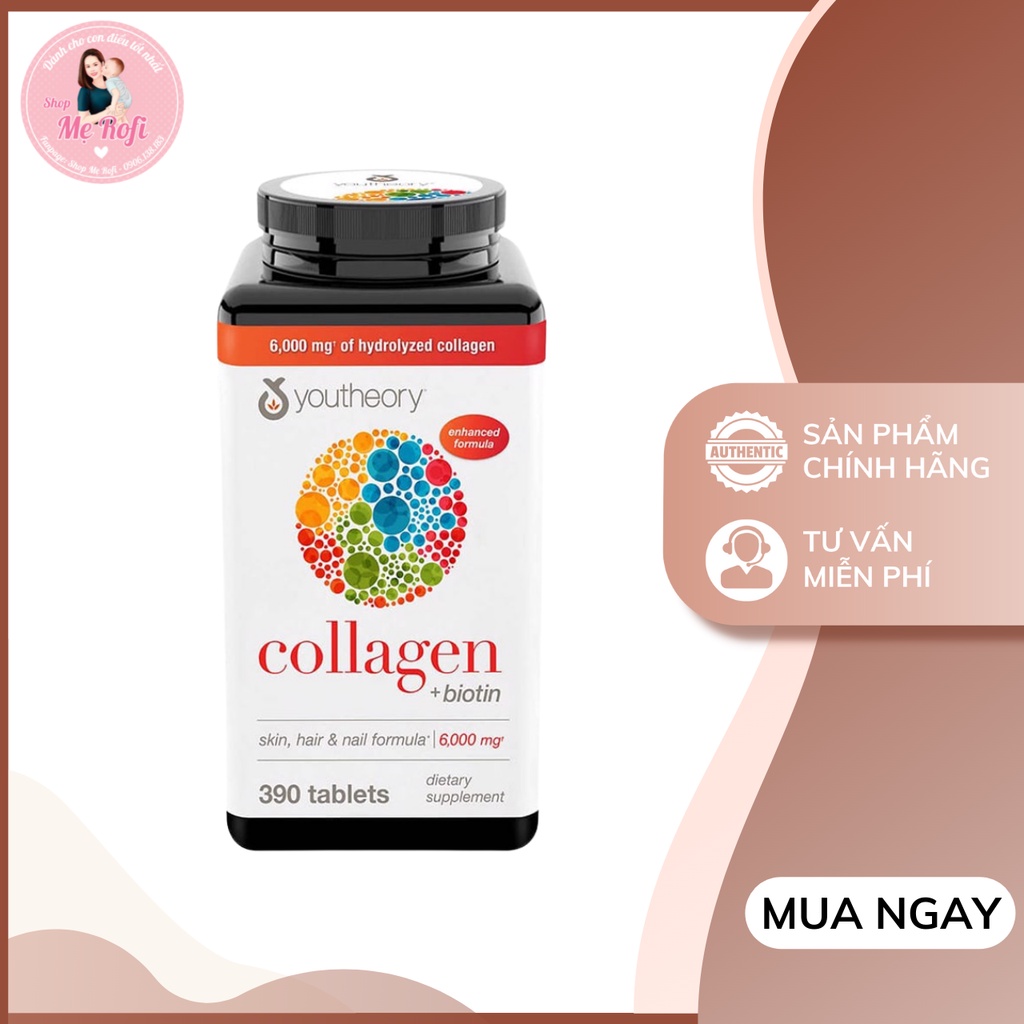 Viên Uống Collagen Youtheory Biotin Chính Hãng Giảm Sạm Nám Ngăn Ngừa Lão Hóa
