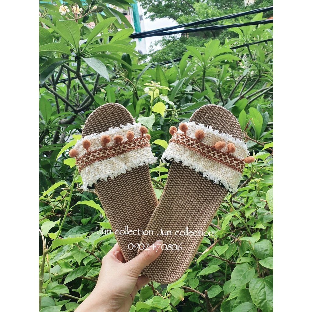 Dép cói thủ công quai ngang phiên bản đặc biệt handmade vintage - đi biển - đi chơi - dạo phố