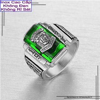 Nhẫn nam đẹp rẻ sư tử trắng - không đen vĩnh viễn