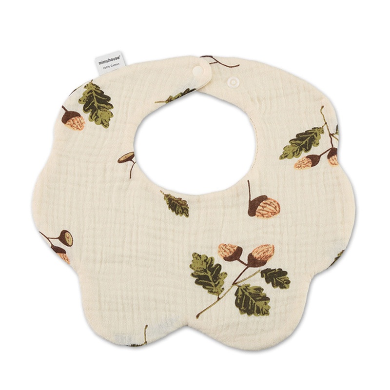 Yếm Ăn Bằng Cotton Siêu Mềm In Hình Cánh Hoa Dễ Thương Cho Bé Sơ Sinh