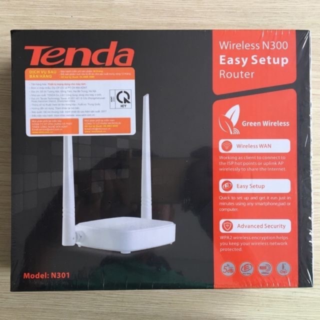 Bộ phát wifi Tenda 2 râu N301