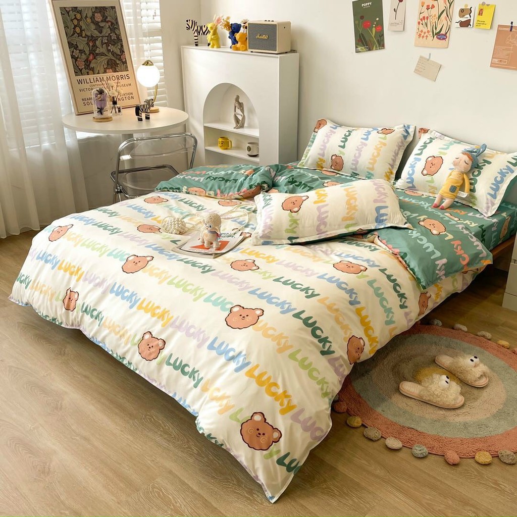 [sale hot ] bộ chăn ga - 💖cotton poly mẫu mới đáng yêu💖 SUNNYBEDDING 💖 miễn phí bo chun và làm ga phủ theo yêu cầu