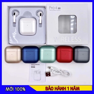 Tai nghe bluetooth pro 4 - tai nghe hỗ trợ bluetooth 5.0 - tai nghe kiêm sạc dự phòng - tai nghe bluetooth