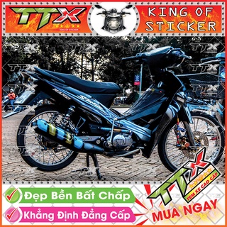 Tem Xe Sirius Xám Xanh Đen Nano - Tem Sirius 110 Đen Xám Xanh Siêu Đẹp - Mẫu Team Sirius Xám Xanh Đen (s051-00)