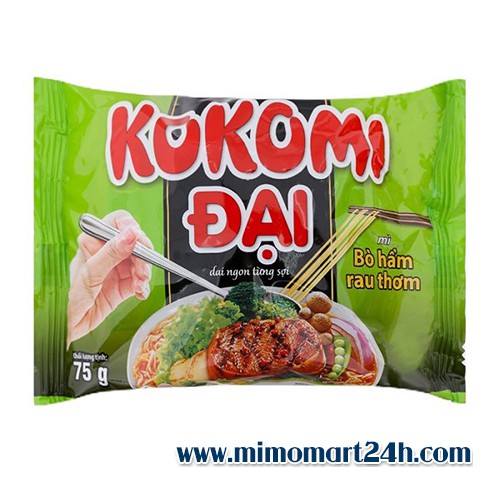 Mì Kokomi Đại Bò hầm rau thơm thùng 30 gói