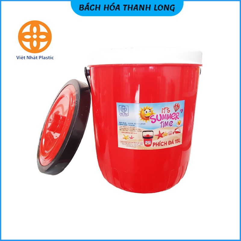 Thùng đá giữ nhiệt tròn nhựa Việt Nhật-Thùng đựng đá 5L,10L,15L giữ nhiệt lâu (3915)