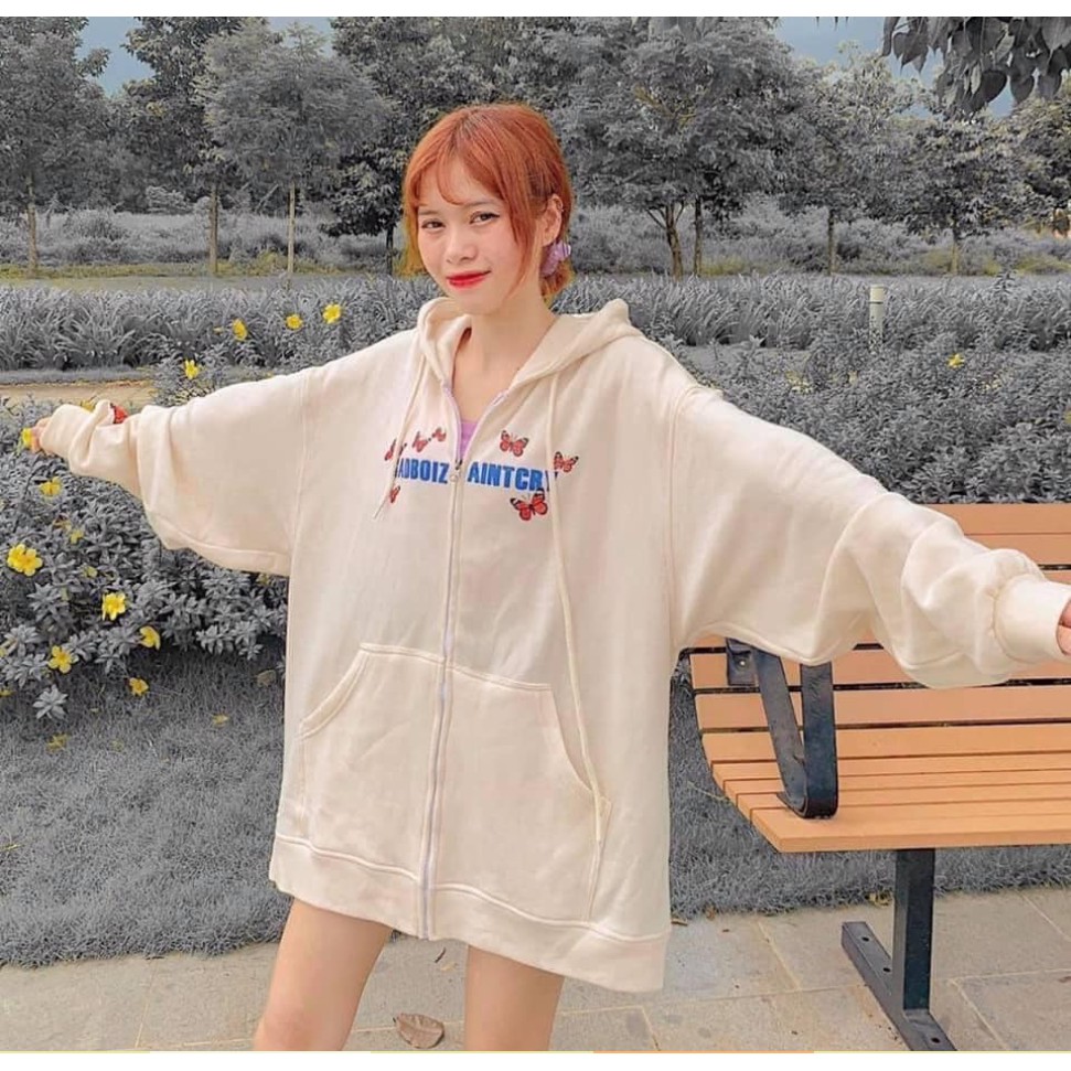 Áo hoodie bướm - thụng mũ 2 lớp tay bồng - Tặng giấy thơm - A3 | BigBuy360 - bigbuy360.vn