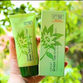 Kem chống nắng Cellio Green Tea Whitening Sun Cream SPF50+ PA+++.