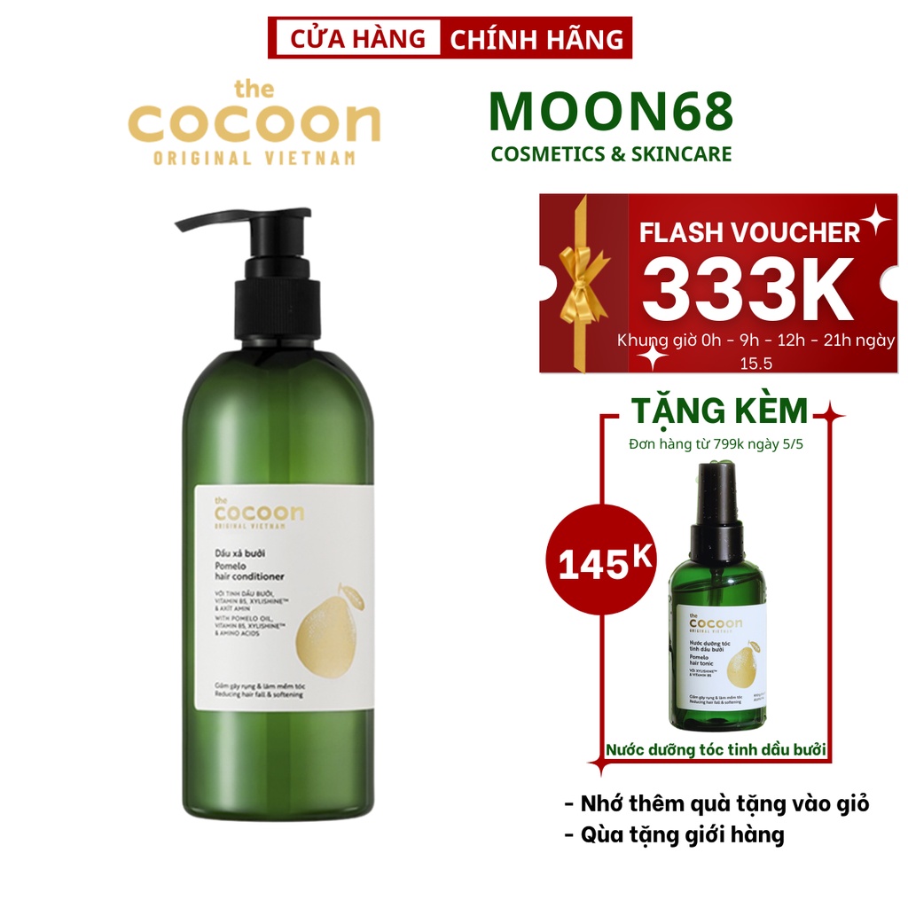 Dầu xả bưởi Pomelo Cocoon 310ml thuần chay giúp tóc mềm mượt - Moon68 - Cocoon Việt Nam