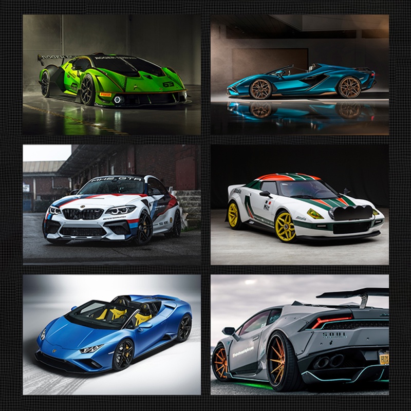 G G GTR Xe Thể Thao Poster Xe Ô Tô Ferrari Porsche Dán Tường Xe Nổi Tiếng Tuyệt Vời Phòng Ngủ Xe Hơi