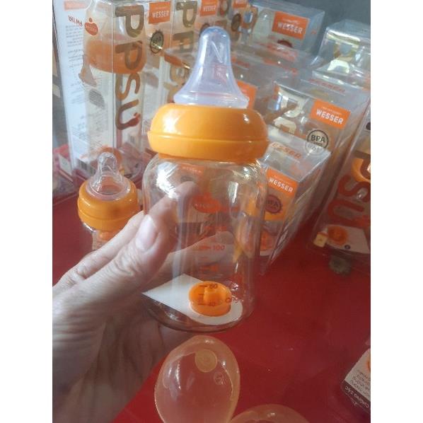 Bình sữa wesser cao cấp ppsu 140ml cổ hẹp