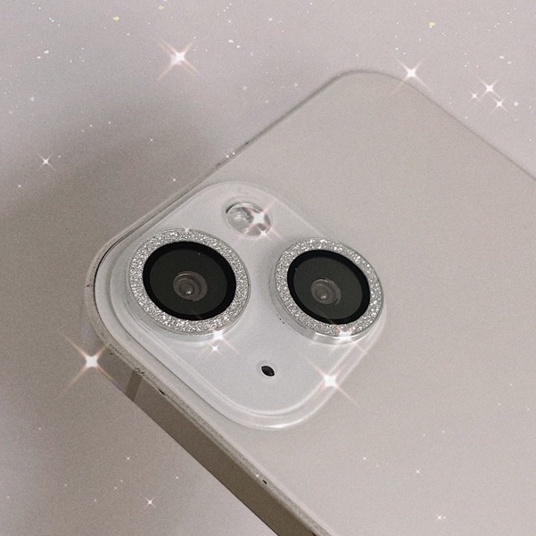 Bộ 3 mắt dán bảo vệ camera nhũ kim cương iPhone 13 Mini, 13, 13 Pro, 13 Pro Max siêu lấp lánh cực đẹp