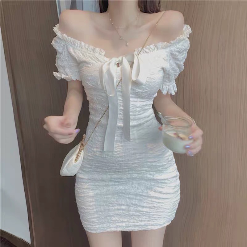 VÁY BODY- TRỄ VAI- THẮT NƠ- Kèm ảnh thật