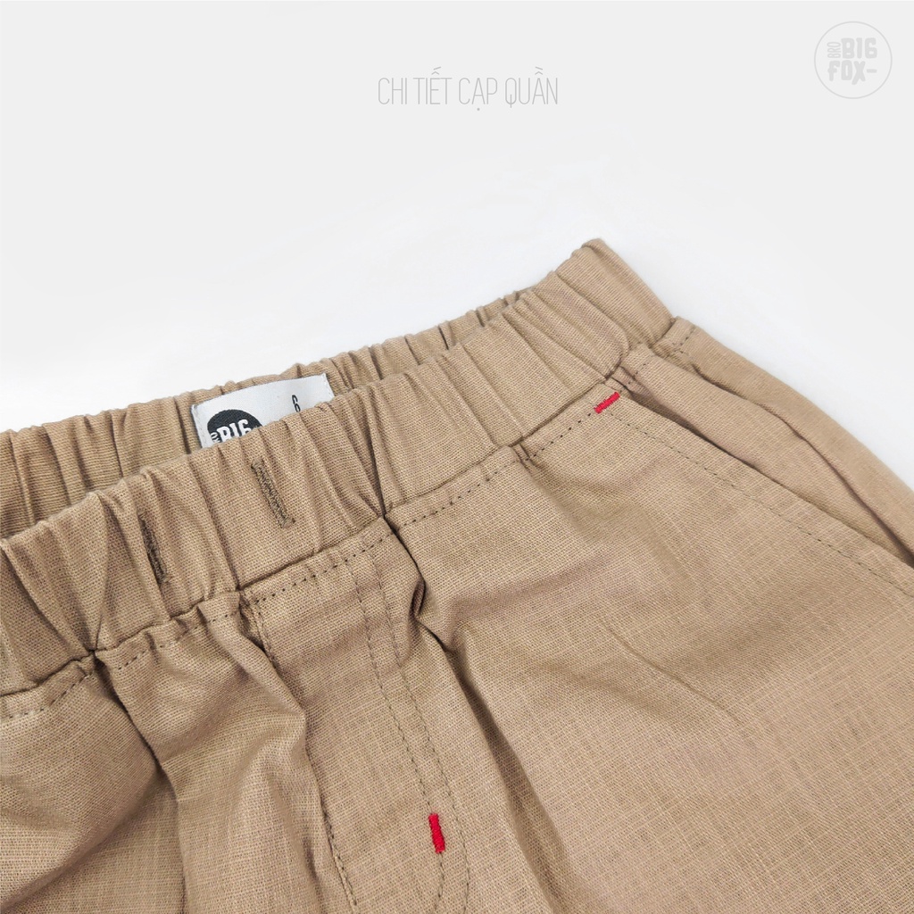 Quần Short Cho Bé Trai BIGFOX Mặc Hè Dáng Sooc Lửng Túi Chéo Chất Liệu Đũi Size Đại Trẻ Em 3,4,5,6,7,8,,15 Tuổi