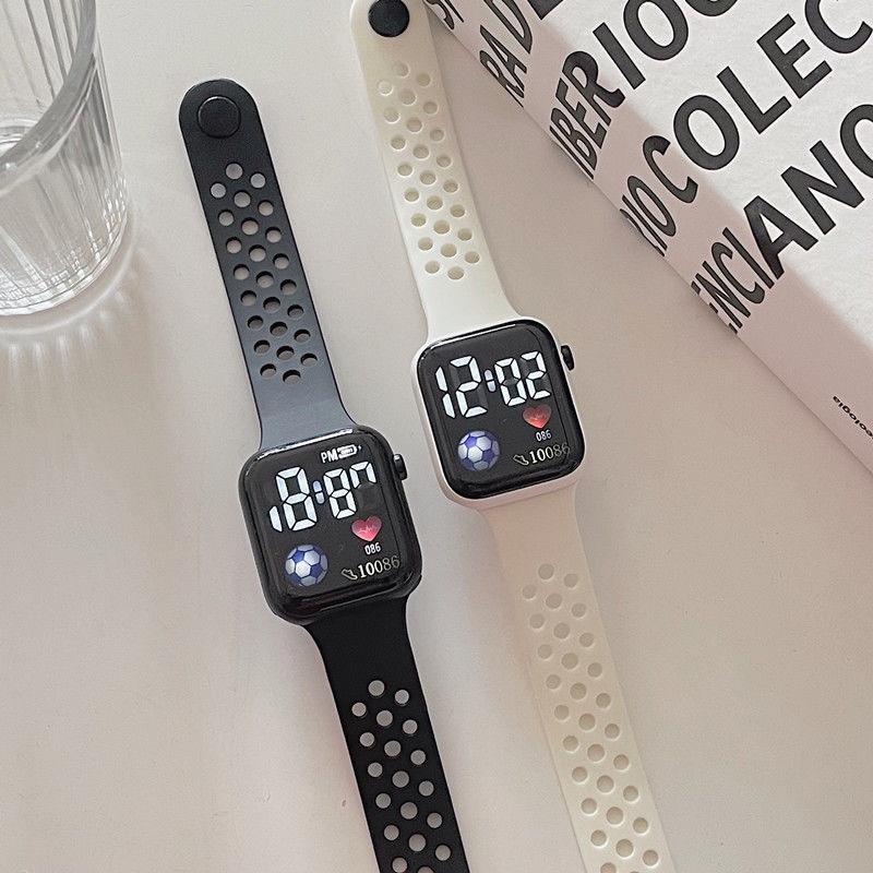 Đồng Hồ Điện Tử Đèn LED Dây Silicone Thể Thao Unisex