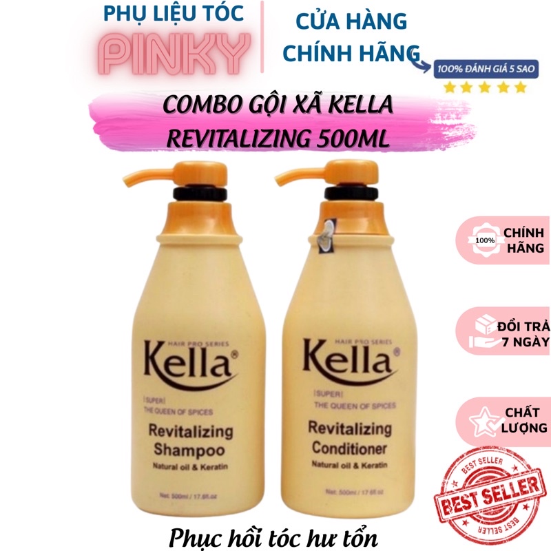 Dầu gội Dầu xả Kella phục hồi tóc hư tổn 500ml