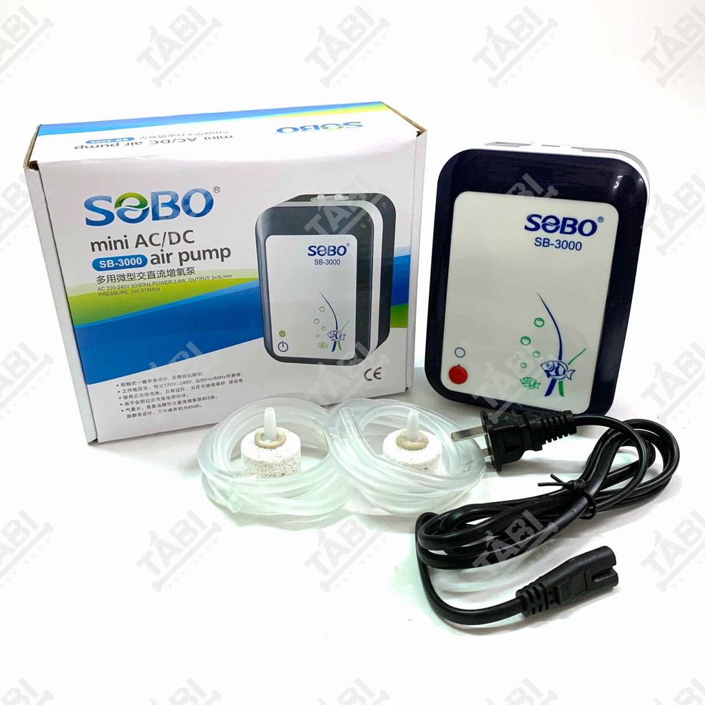 Máy Sủi Khí Oxy Tích Điện SB3000, SB4000 - Máy Sục Khí Oxi Tích Điện SOBO [SỦI TÍCH ĐIỆN SOBO]