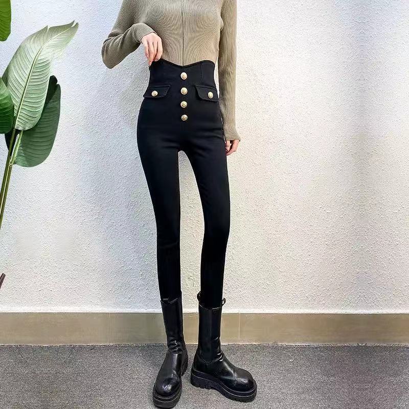 Jiashucheng Quần Skinny Lưng Cao Co Giãn Thời Trang Xuân Hè Cho Nữ