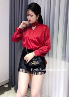 Áo sơmi choker von lụa