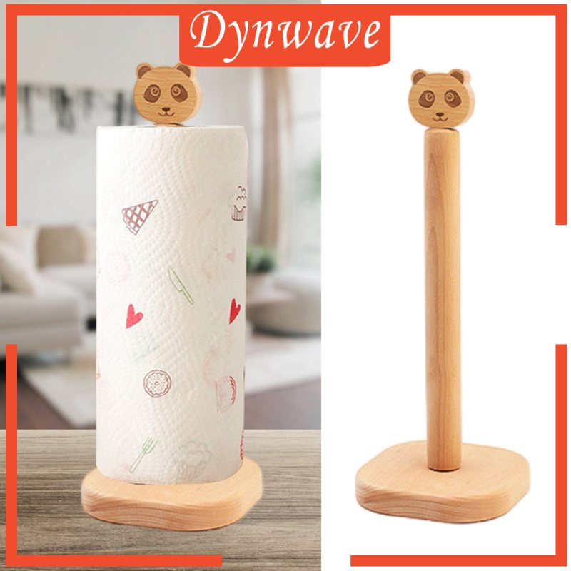 1 Giá Đỡ Khăn Giấy Cuộn Bằng Gỗ Hình Động Vật Hoạt Hình Kèm Đế Đỡ Sắp Xếp Gọn Gàng Cho Nhà Bếp