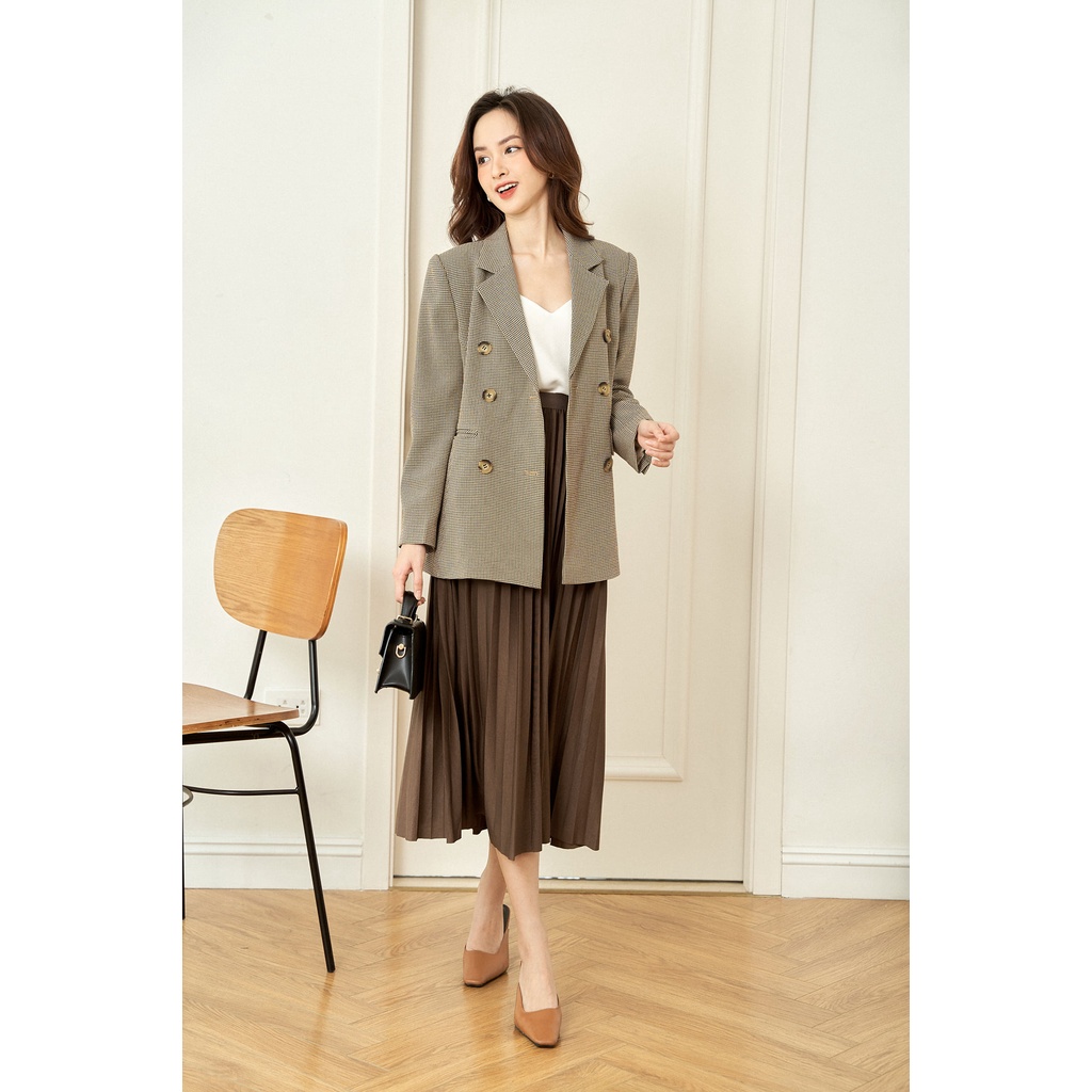 Áo blazer cổ ve tay xẻ đính 3 khuy túi cơi TIINSTORE ADK232