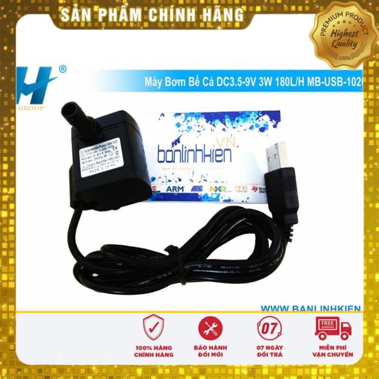 Máy Bơm Bể Cá DC3.5-9V 3W 180L/H MB-USB-1020